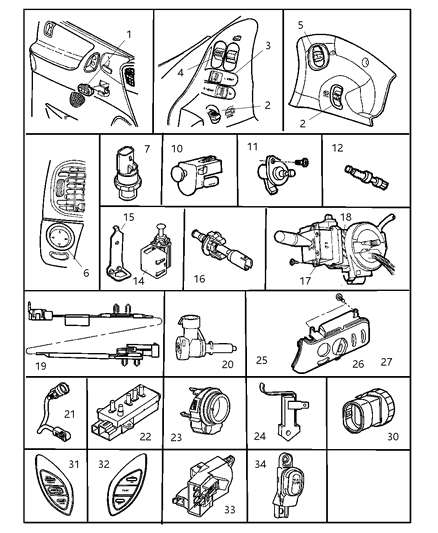 New 1997-2000 Fits Chrysler Grand Caravan, Town & Country Window Lock & Door Lock - Part # PF12SC3
