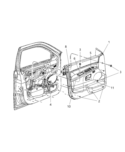 New 2006-2010 Fits Chrysler Grand Cherokee Cup-Door Pull - Part # 1HM181J3AA