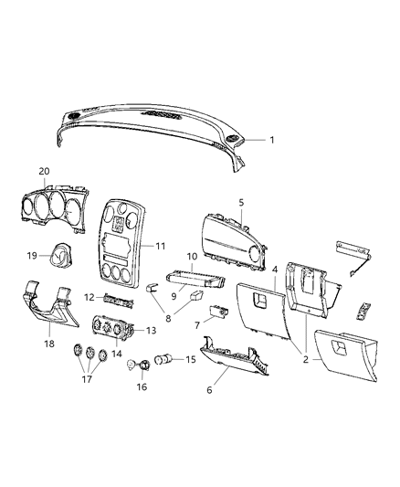 New 2006-2009 Fits Chrysler PT Cruiser Cover-Air Bag Module - Part # YW781RHAI