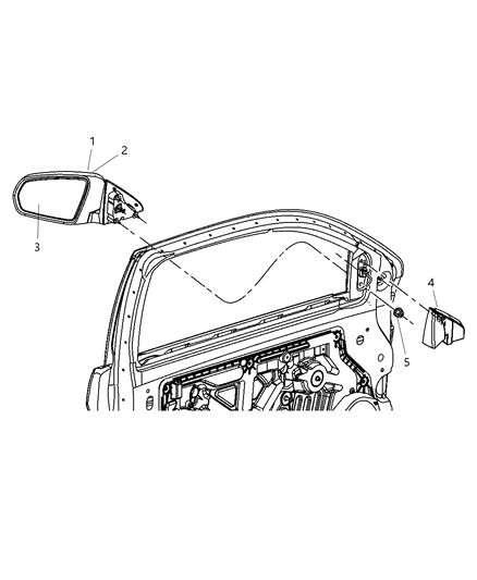 New 2010 Fits Chrysler Sebring Outside Rearview Electric Heated Mirror - Part # 1AL00RXFAC