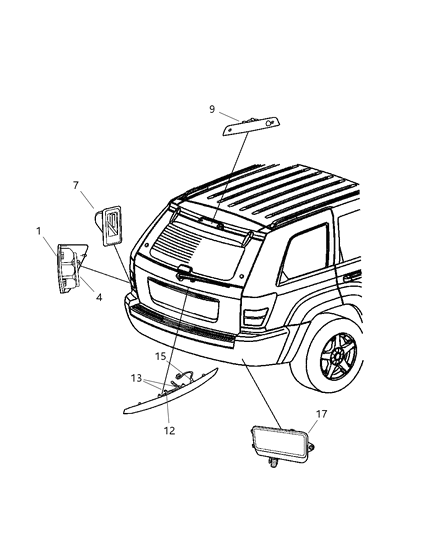 New 2007 Fits Chrysler Grand Cherokee Handle-Liftgate - Part # 68003271AA