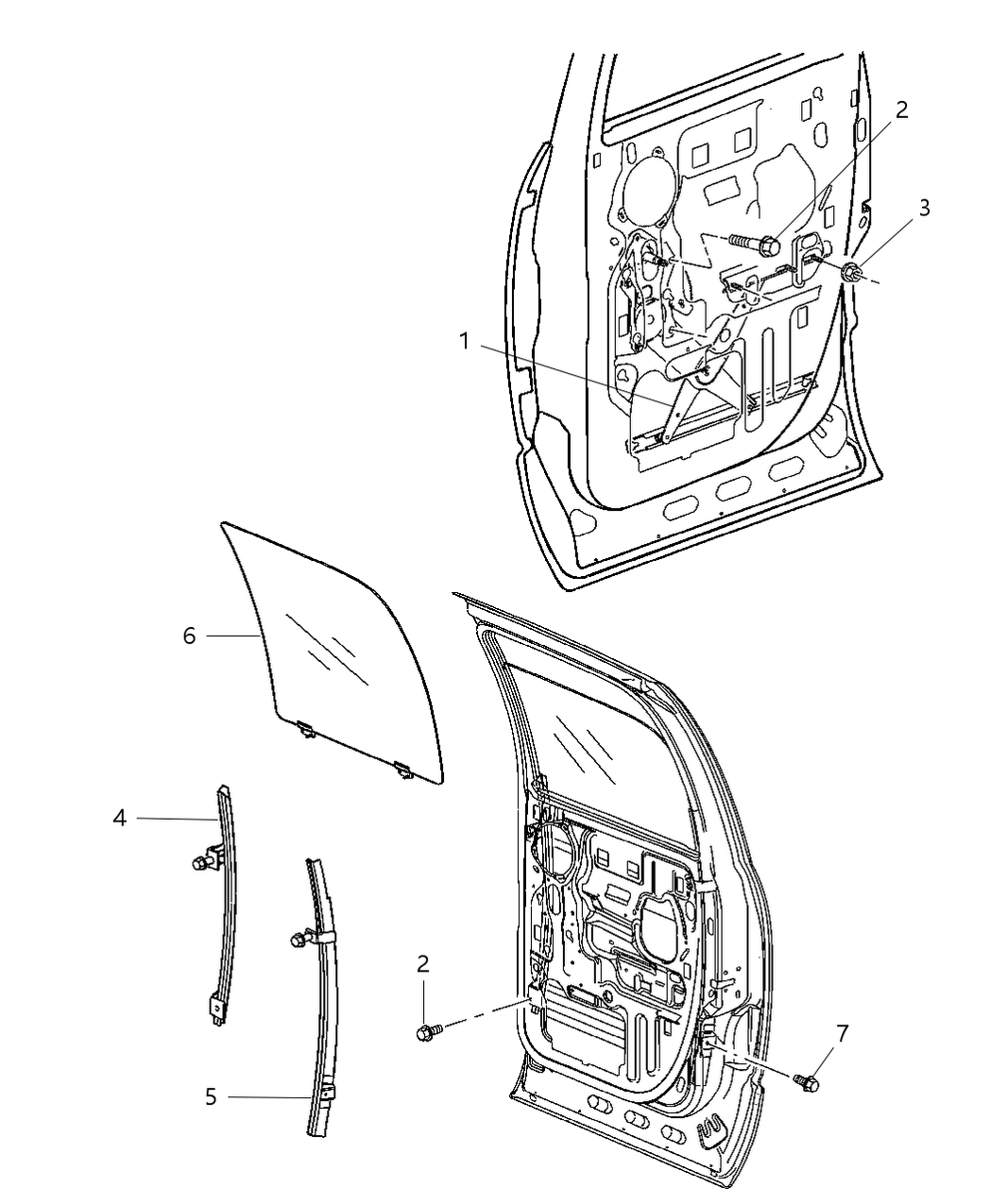 Regulator Rear Door Window