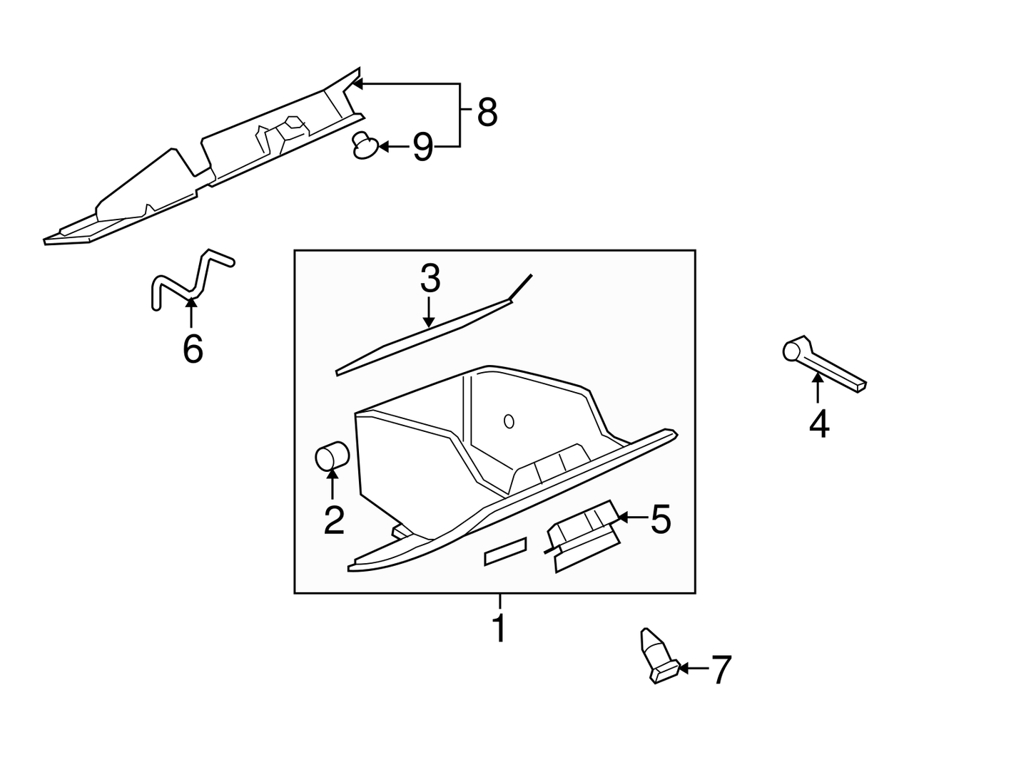 Ebony Instrument Panel Compartment