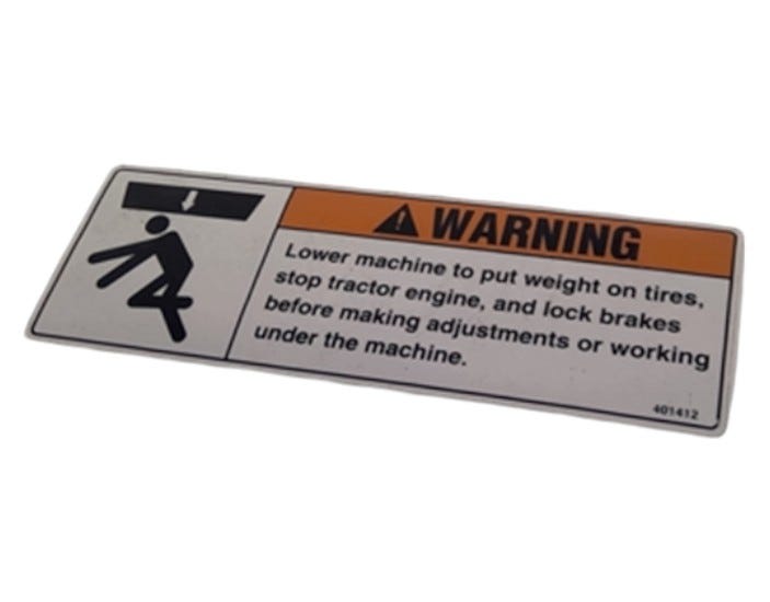 New OEM Genuine AGCO Warning Decal, Part # 401412