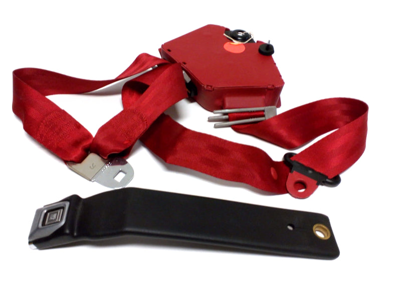 New OEM 1990-1992 Corvette Front Passenger Right Flame Red Seat Belt Kit, Part # 12518230