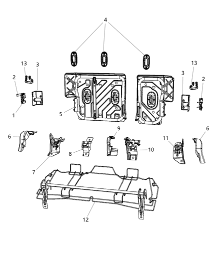 New 2007-2010 Fits Chrysler Caliber, Compass, Patriot Shield-Seat - Part # 1FN631D5AA