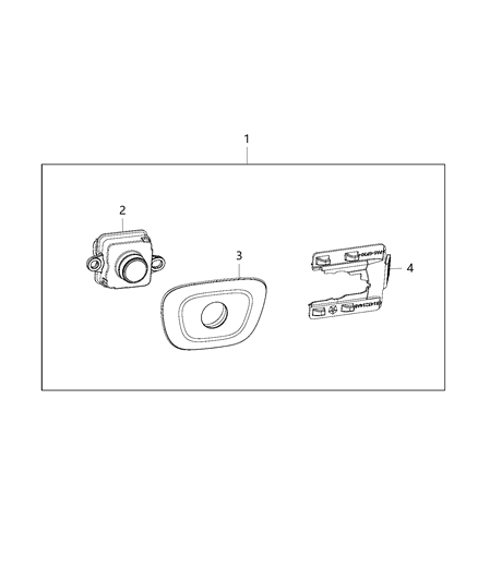 New 2014-2016 Fits Chrysler Grand Cherokee Camera-With Bezel - Part # 1YR54JGXAI