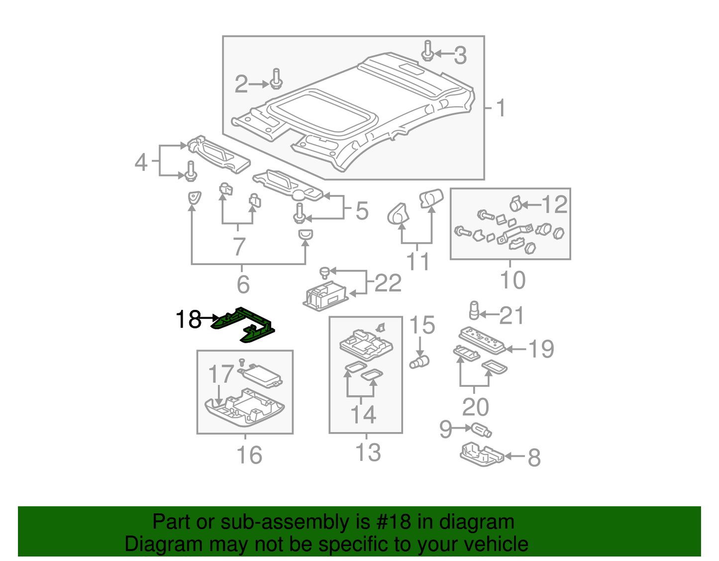 New OEM 2004-2012 Acura RDX Roof Console Mount Bracket, Part # 83201-SEP-A00