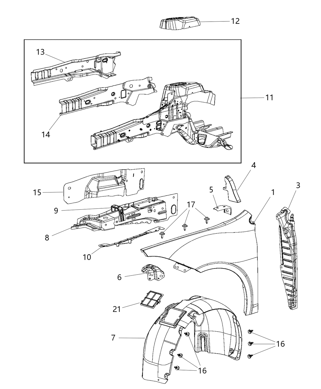 Silencer Fender To Hinge Pillar