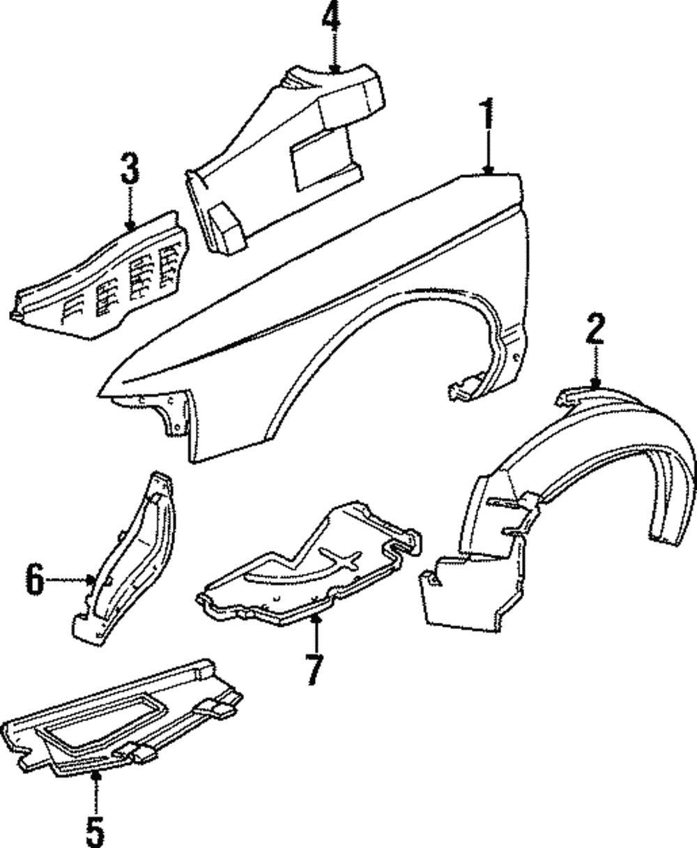 OEM (General Motors) - General Motors / Oldsmobile / Cutlass Supreme General Motors , Oldsmobile / Cutlass Supreme Fender Liner # - Part # 10282924