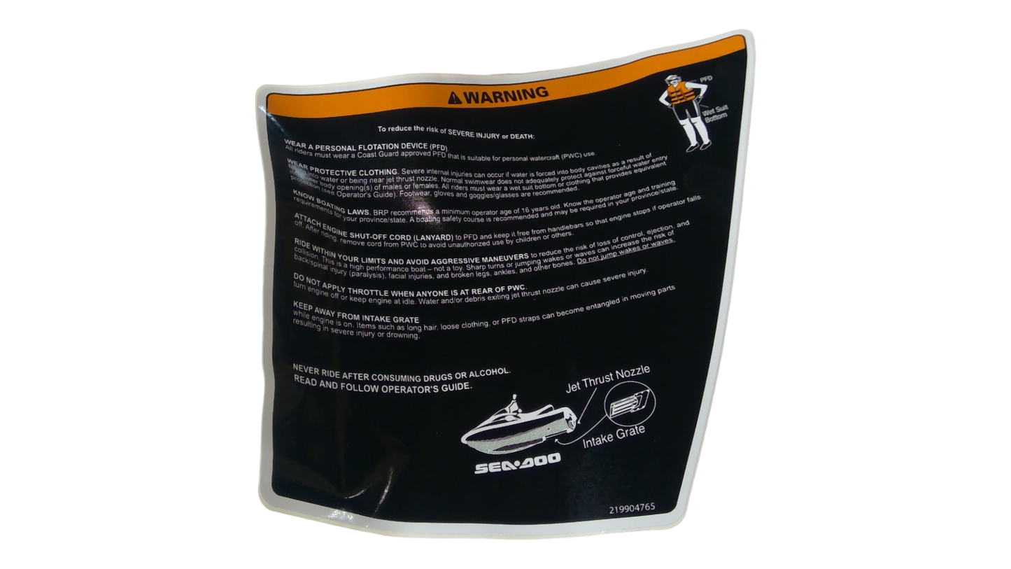 New OEM Genuine Bombardier Recreational Products, Principal Label Right - Part # 219904765