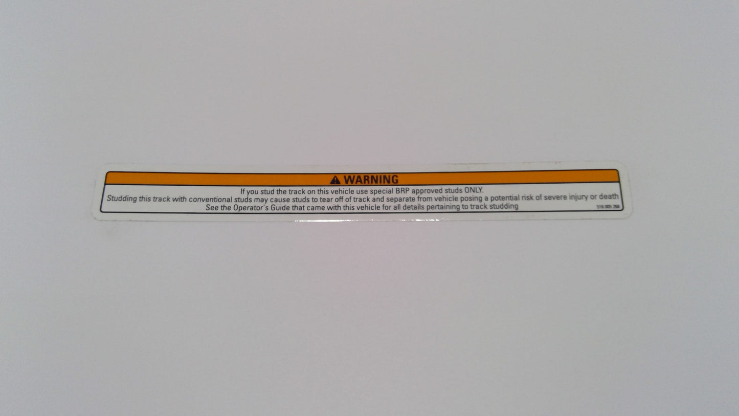 New OEM Genuine Bombardier Recreational Products, Warning Decal Track - Part # 516005268