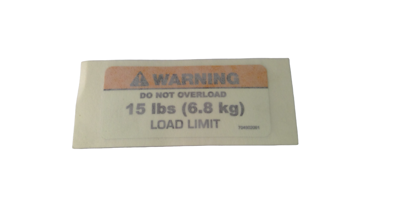 New OEM Genuine Bombardier Recreational Products, Rear Maximum Load Decal - Part # 704902091