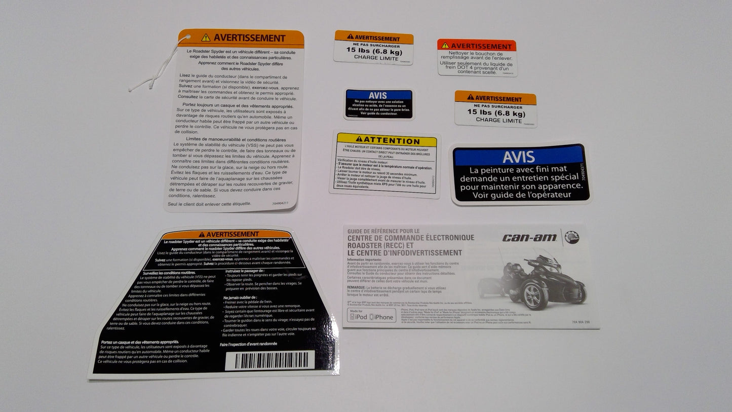New OEM Genuine Bombardier Recreational Products, Kit Doc Fr. Rs - Part # 704904208