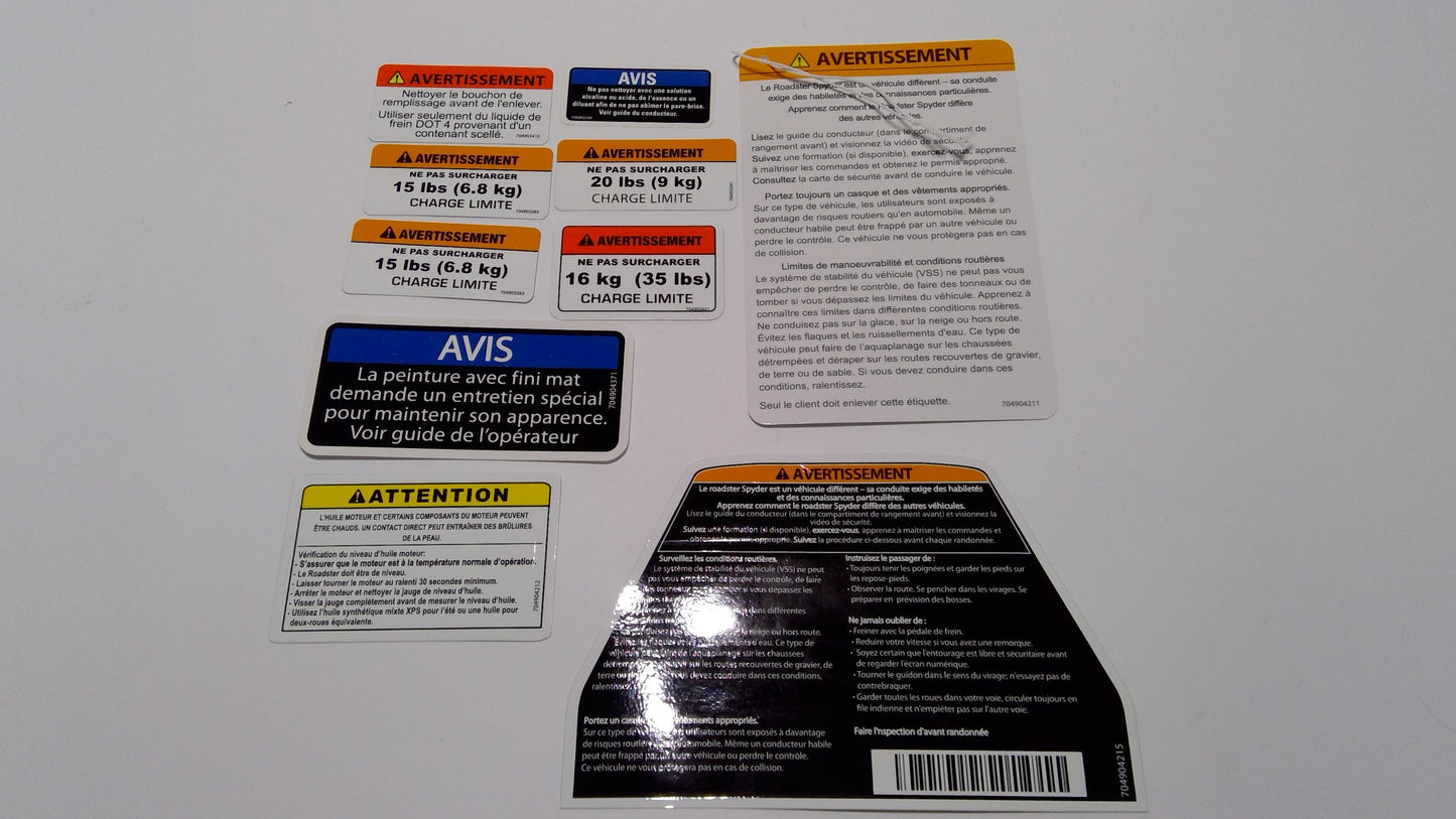 New OEM Genuine Bombardier Recreational Products, Kit Doc Fr. Rs - Part # 704904210