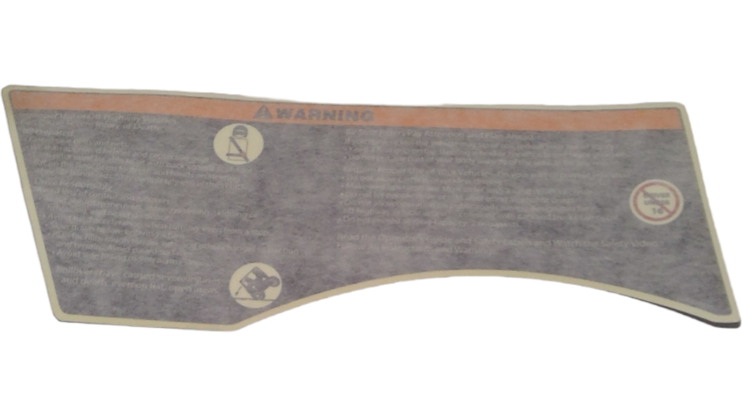 New OEM Genuine Bombardier Recreational Products, Warning Decal Death And I - Part # 704904835