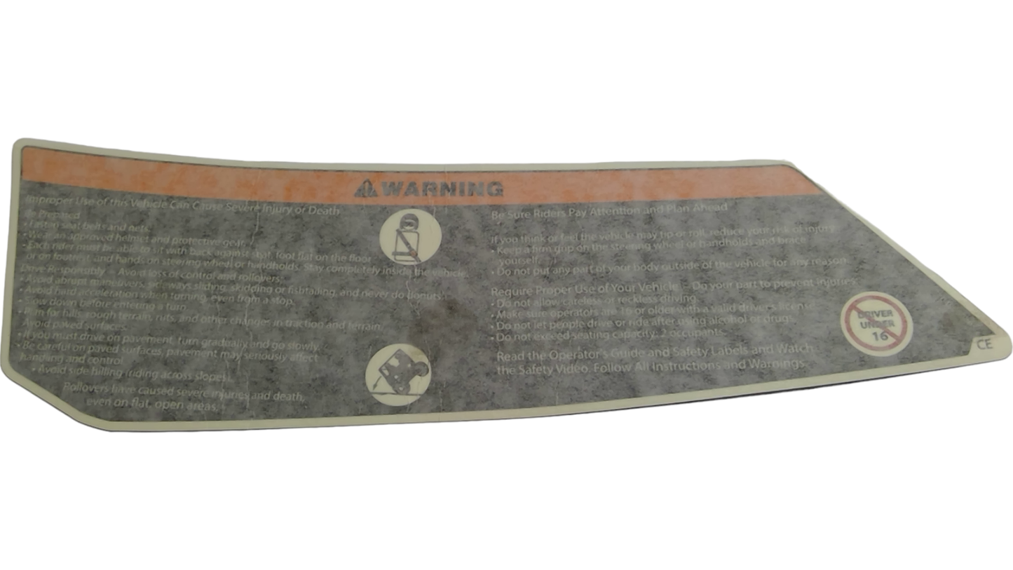 New OEM Genuine Bombardier Recreational Products, Warning Label - Part # 704905086