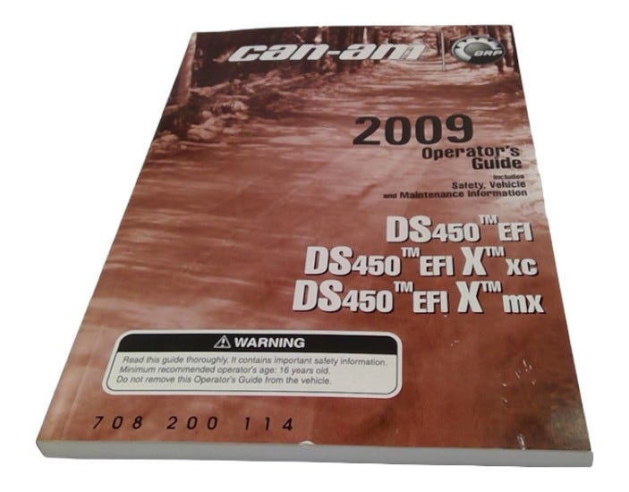 New OEM Genuine Bombardier Recreational Products, Owner Manual 2009 - Part # 708200114
