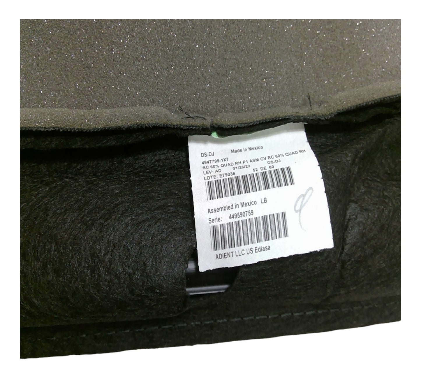New Fits Chrysler Cover-Rear Seat Cushion - Part # 7HH64TX7AA