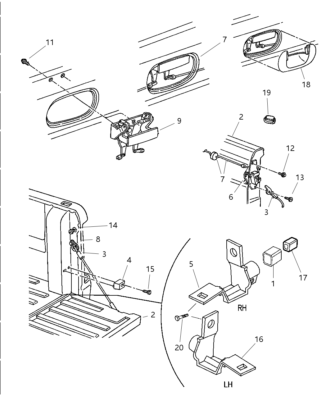 Pivot, Tailgate, Left, (Also Serviced In Item #2)