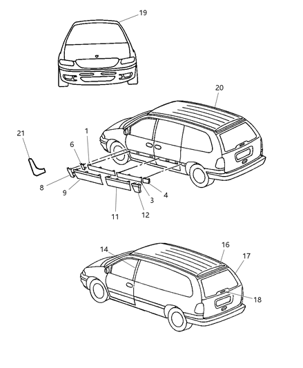 New 1996-1999 Fits Chrysler Grand Caravan, Town & Country Quarter Panel - Part # HV00SG8