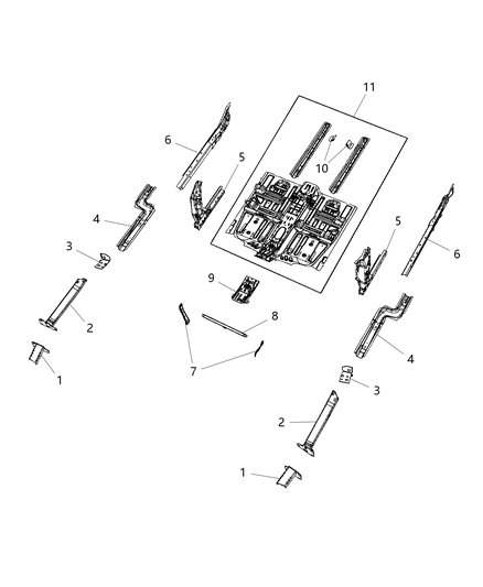 New 2019 Fits Chrysler Grand Cherokee Beam-Lower Load - Part # 68320329AC