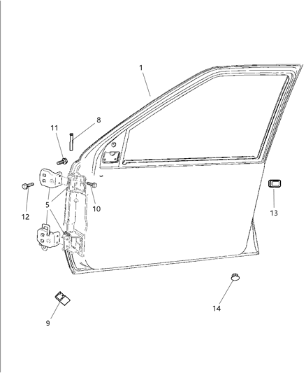 New 1997-1998 Fits Chrysler Grand Cherokee Front Door Body Half Hinge - Part # 55295893AB