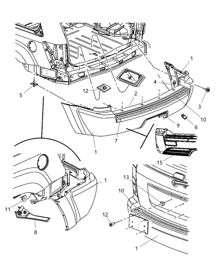 New 2006-2010 Fits Chrysler Grand Cherokee Tape Kit-Rear Fascia - Part # 68036603AA