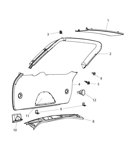 New 2014-2015 Fits Chrysler Grand Cherokee Panel-Rear Header - Part # 1GG49LU5AE