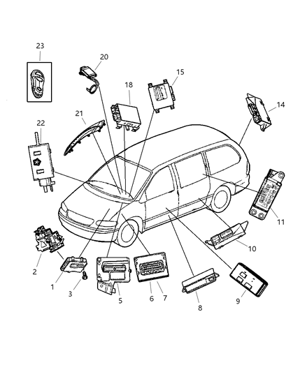 New 2001-2002 Fits Chrysler Grand Caravan, Town & Country Relay-Seat Memory - Part # 4686683AA