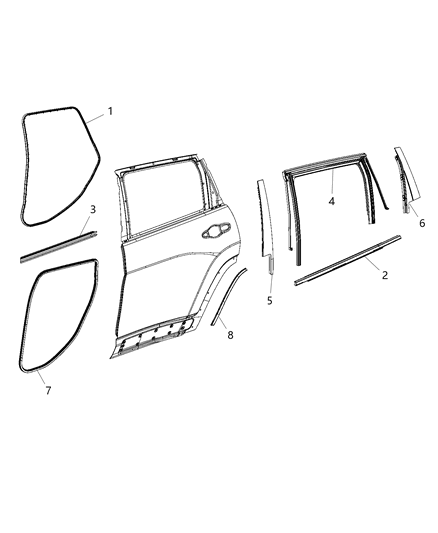 Weatherstrip Door Belt Outer Rear Door