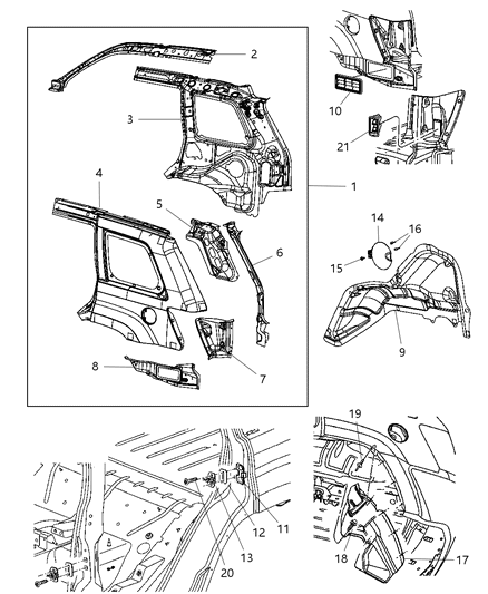 Panel Body Side Aperture Inner Rear