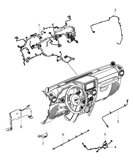 New 2015 Fits Chrysler Wrangler Wiring-Instrument Panel - Part # 68234725AD