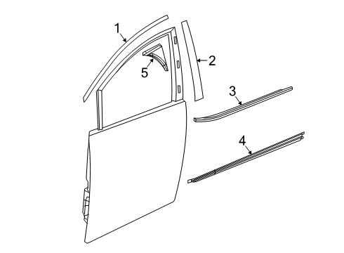 New 2017-2024 Fits Chrysler Pacifica, Voyager Weatherstrip-Front Door Belt Inner - Part # 68188736AB