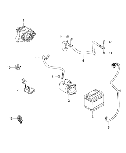 New 2016-2017 Fits Chrysler Renegade Battery Negative Wiring - Part # 68264624AA