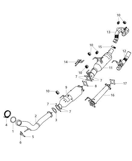 New 2011-2012 Fits Chrysler 3500, 4500, 5500 Exhaust Extension Pipe - Part # 52014089AC