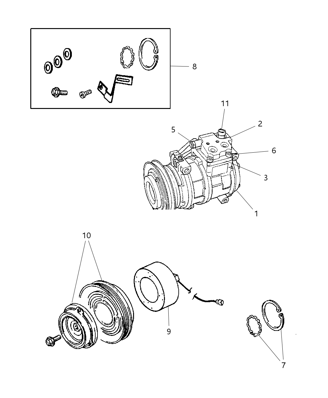 Compressor Assembly, W/Clutch