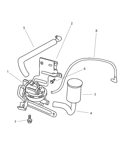 New 1998-2001 Fits Chrysler Grand Cherokee Hose-Leak Detection Pump - Part # 53013001AA