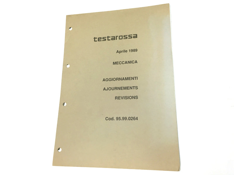 New OEM 1989 Ferrari Testarossa Mechanical Parts Update Manual Inserts - April 1989