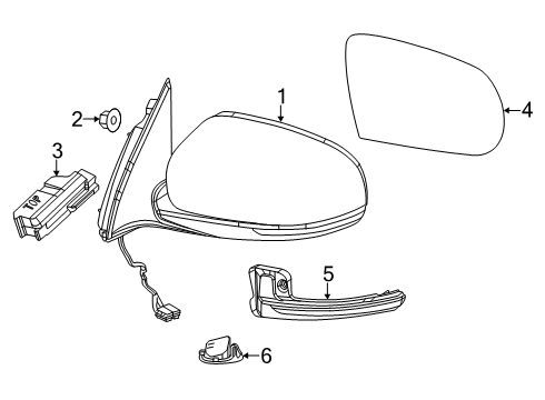 New Fits Chrysler Outside Rearview Mirror - Part # 1UV71RPXAD