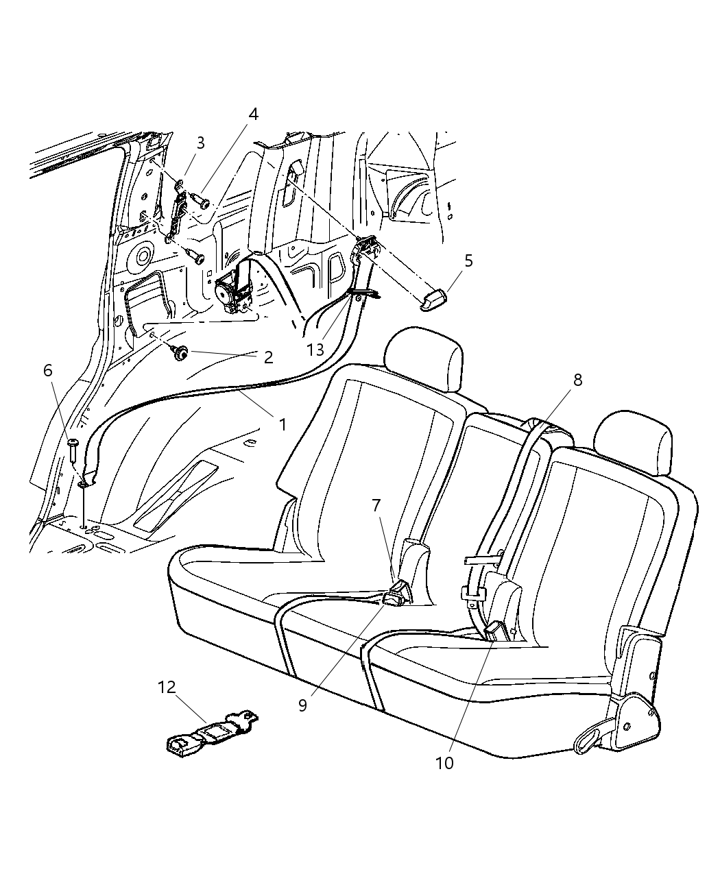 Seat Belt Rear Outer