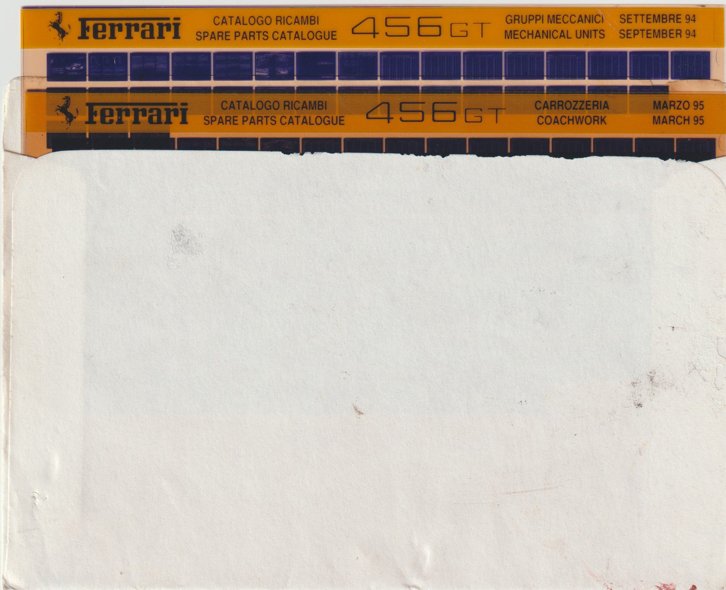 New OEM 1995 Ferrari 456 GT Microfiche Parts Illustrations Manual, Part # 95999995