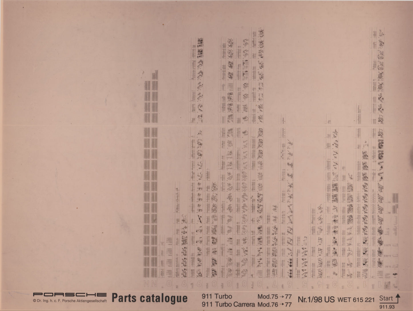 OEM 1975-1977 911 Turbo, Carrera Turbo Porsche Microfiche Parts Illustrations WET-615-221