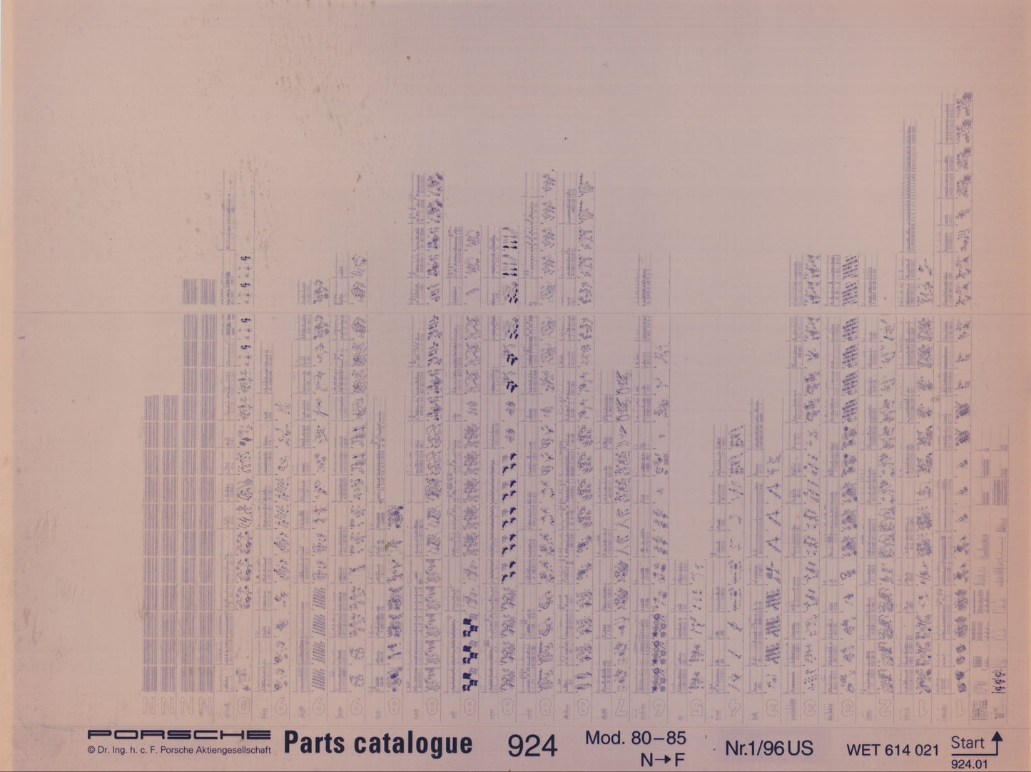 OEM 1980-1985 924 Porsche Microfiche Parts Illustrations WET-614-021