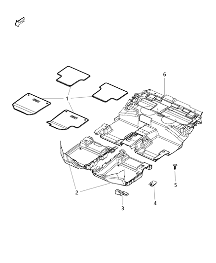 New 2014-2015 Fits Chrysler Grand Cherokee Mat-Floor - Part # 1UB86LU5AB