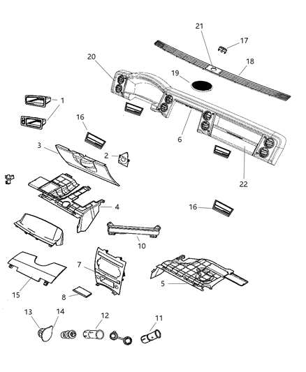 New 2006-2010 Fits Chrysler Commander Grille-Defroster - Part # 5JT08XDVAD