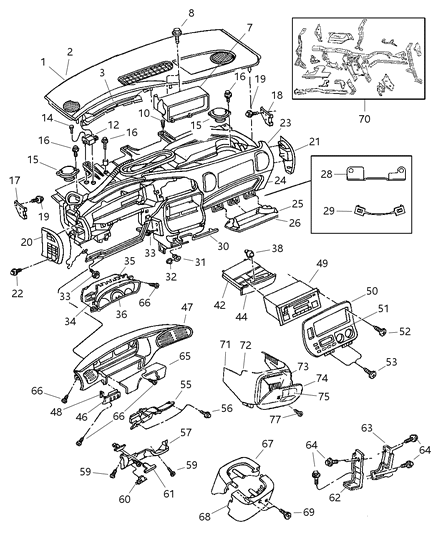 Mopar - 1996 2000 Fits Chrysler Grand Caravan, Town & Country Panel Instrument Lower # - Part # KK37SC3