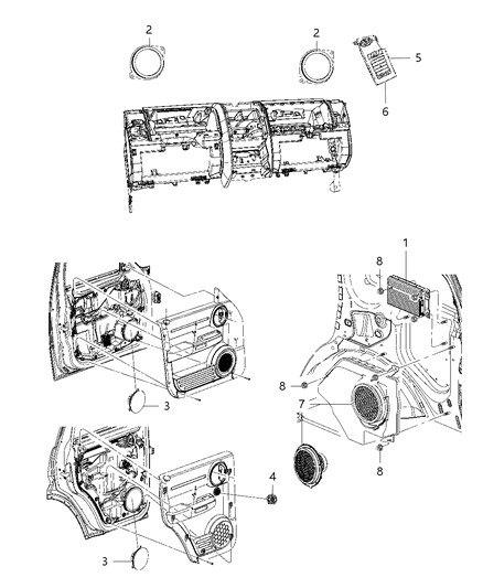 New 2008-2012 Fits Chrysler Liberty, Nitro Housing-Speaker - Part # 5091021AG