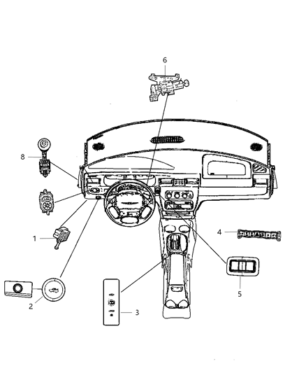 New 2008 Fits Chrysler Sebring Switch - Part # 1CM41BD1AB