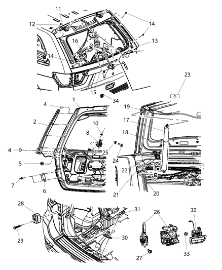 New 2013 Fits Chrysler Grand Cherokee Handle-Liftgate - Part # 1NC26JBAAE
